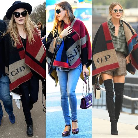 how to wear Burberry poncho